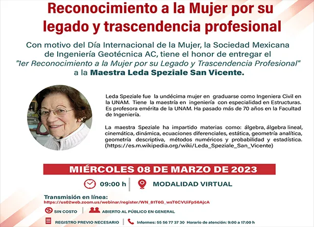 Mesa de diálogo: “Logros y retos de la mujer en la ingeniería geotécnica”